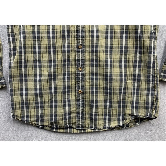 Carhartt  Button Down Shirt Men's Size Large Plaid Green Relaxed Fit Long Sleeve - Picture 11 of 16